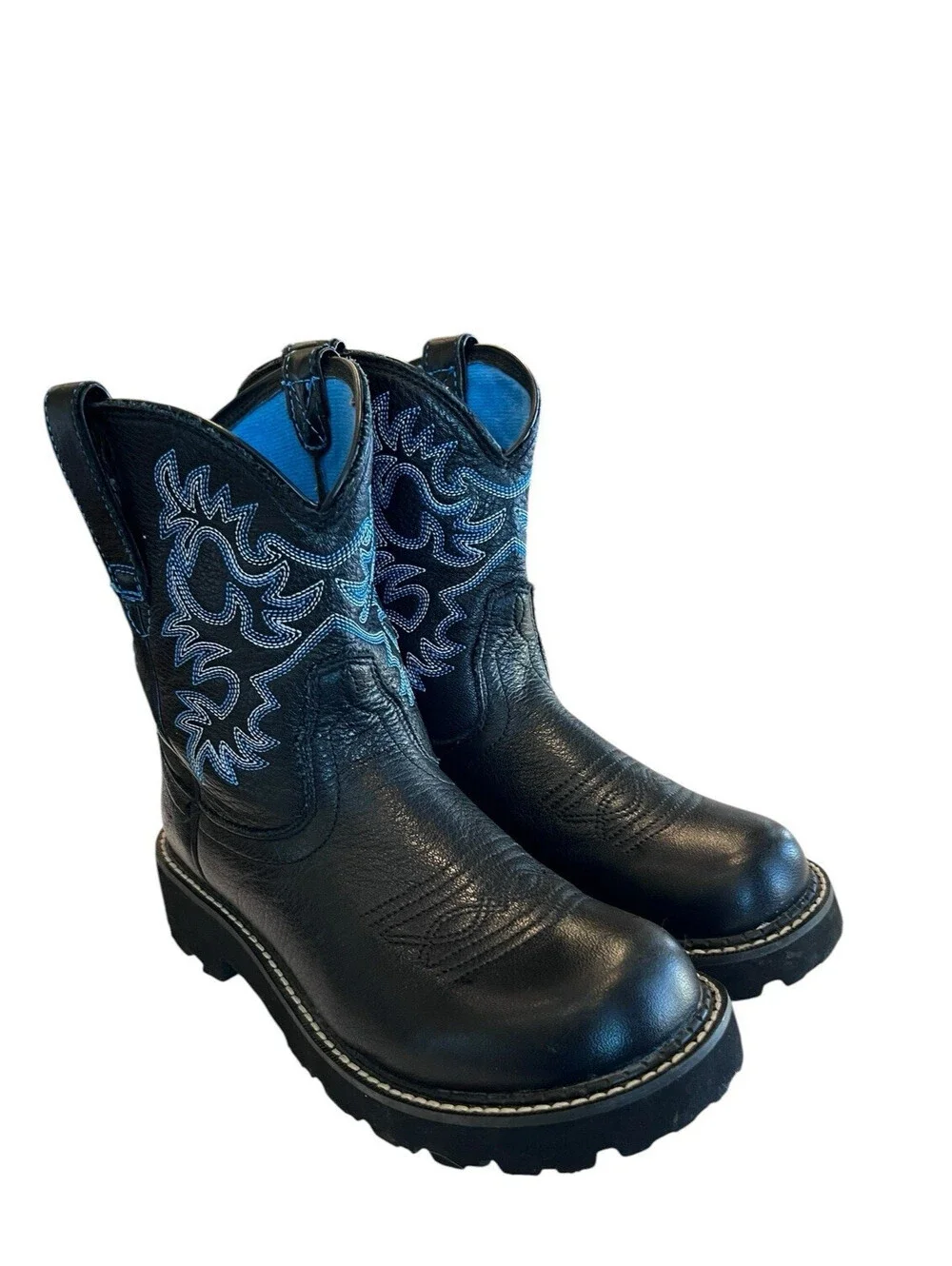Ariat Fatbaby Western Boots Sz 8B Womens Black  Blue boots 3136.27